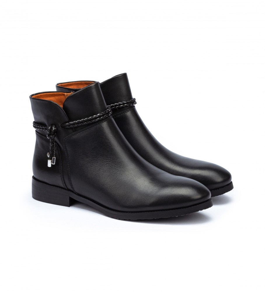 Botas de tornozelo Pikolinos Royal W4D-8908 em couro preto
