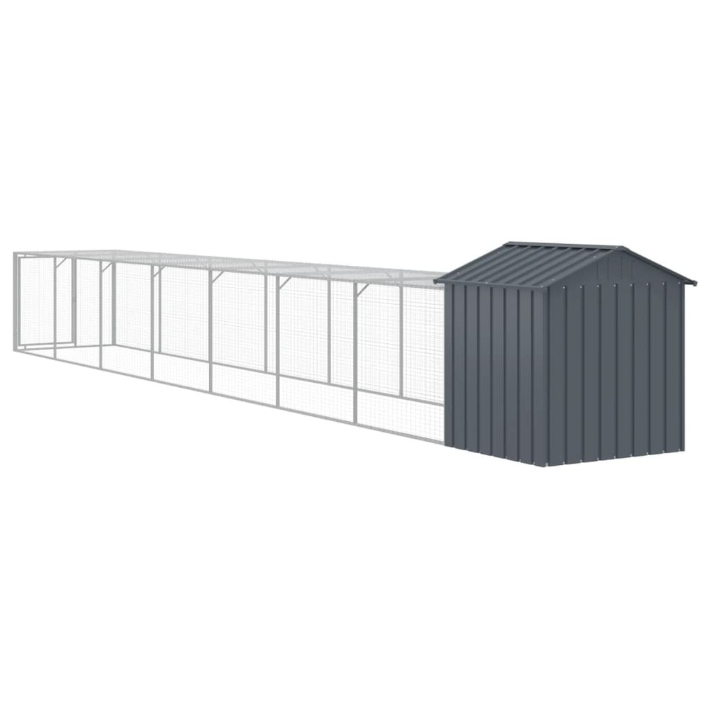 Poulailler avec cour anthracite 117x813x123 cm acier galvanisé
