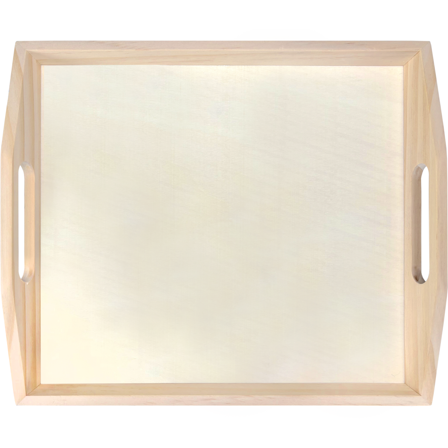 Dienblad, 27x24x4cm, met handgrepen, hout, naturel