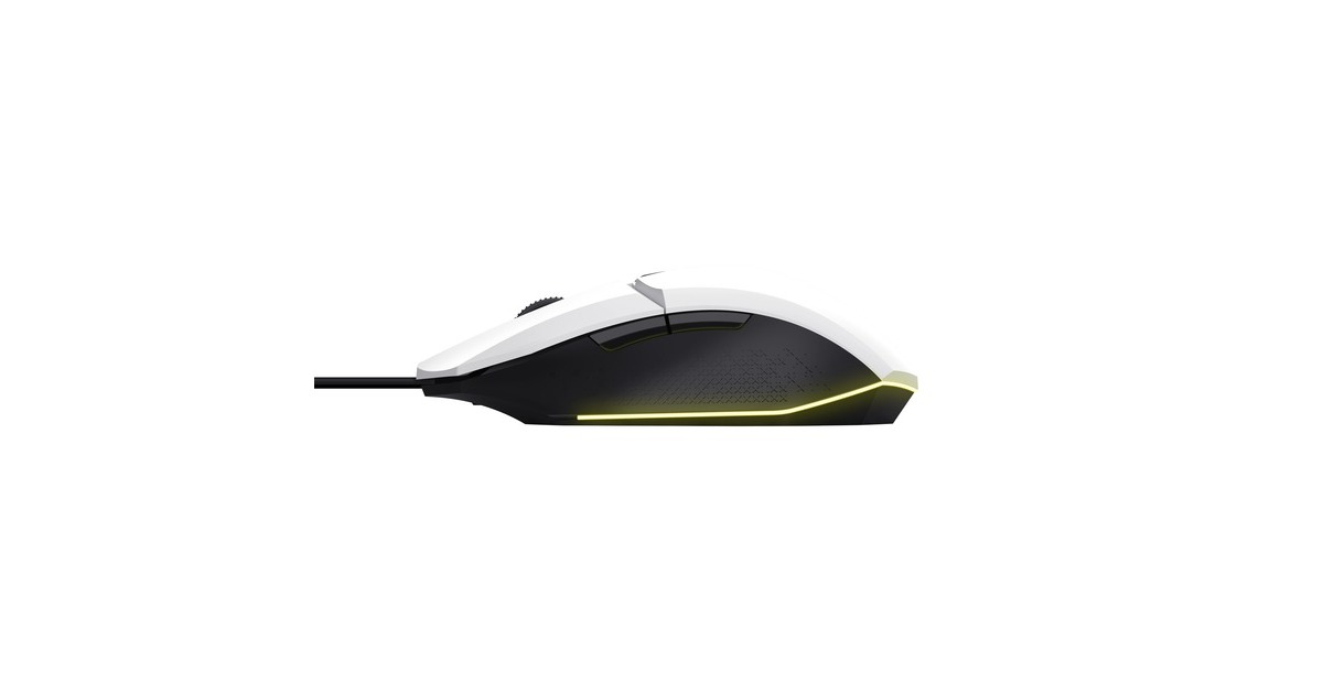 TrustGXT 109W Felox verlichte gaming muis  (Wit, RGB | 200 - 6400 dpi)
