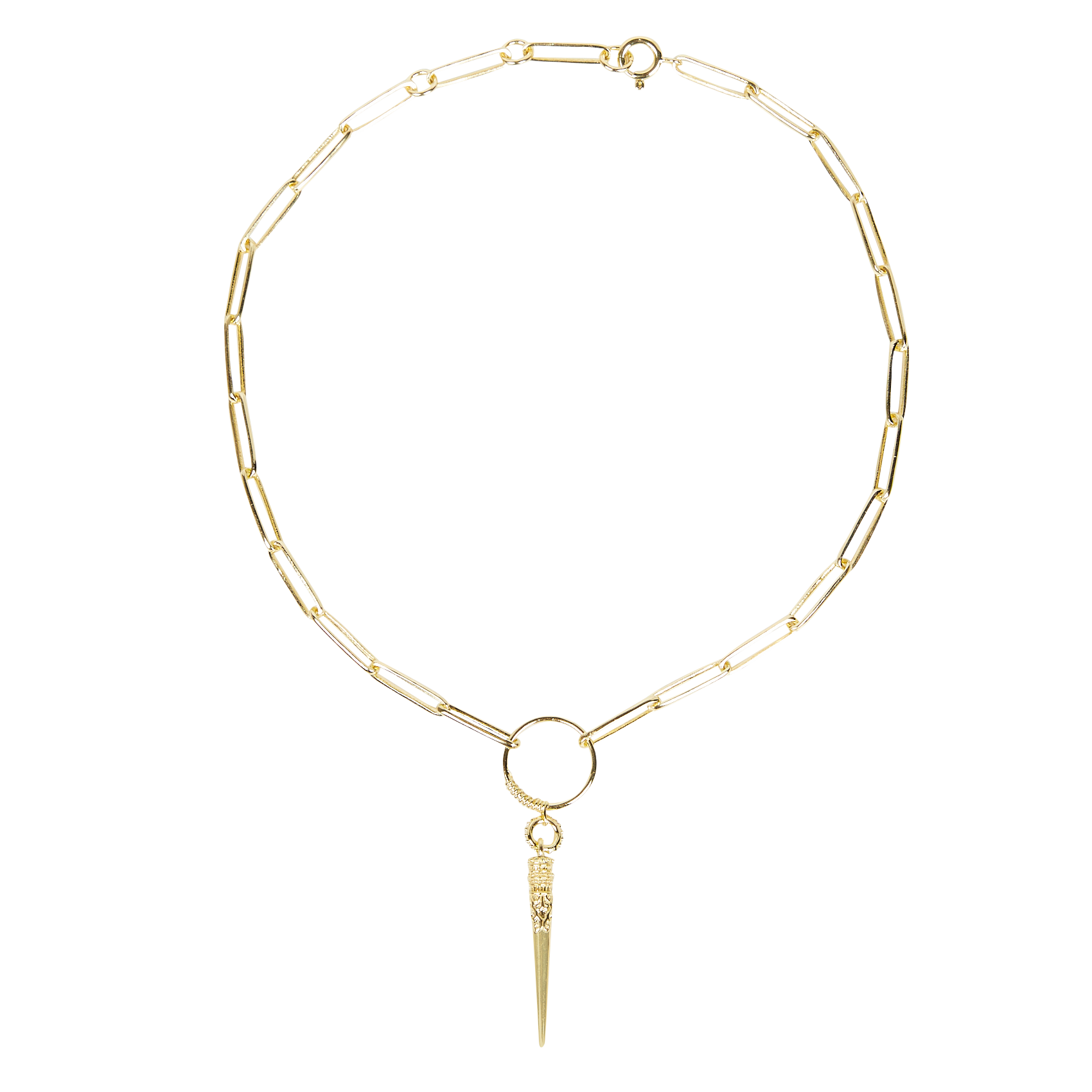 NAOKI - Collier chaîne avec pendentif | Doré