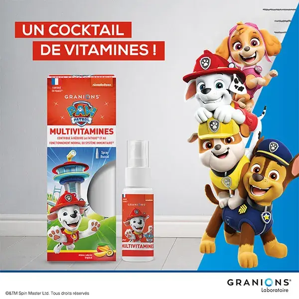Spray multivitamínico infantil Granions Paw Patrol - Vitaminas C e B - Imunidade
