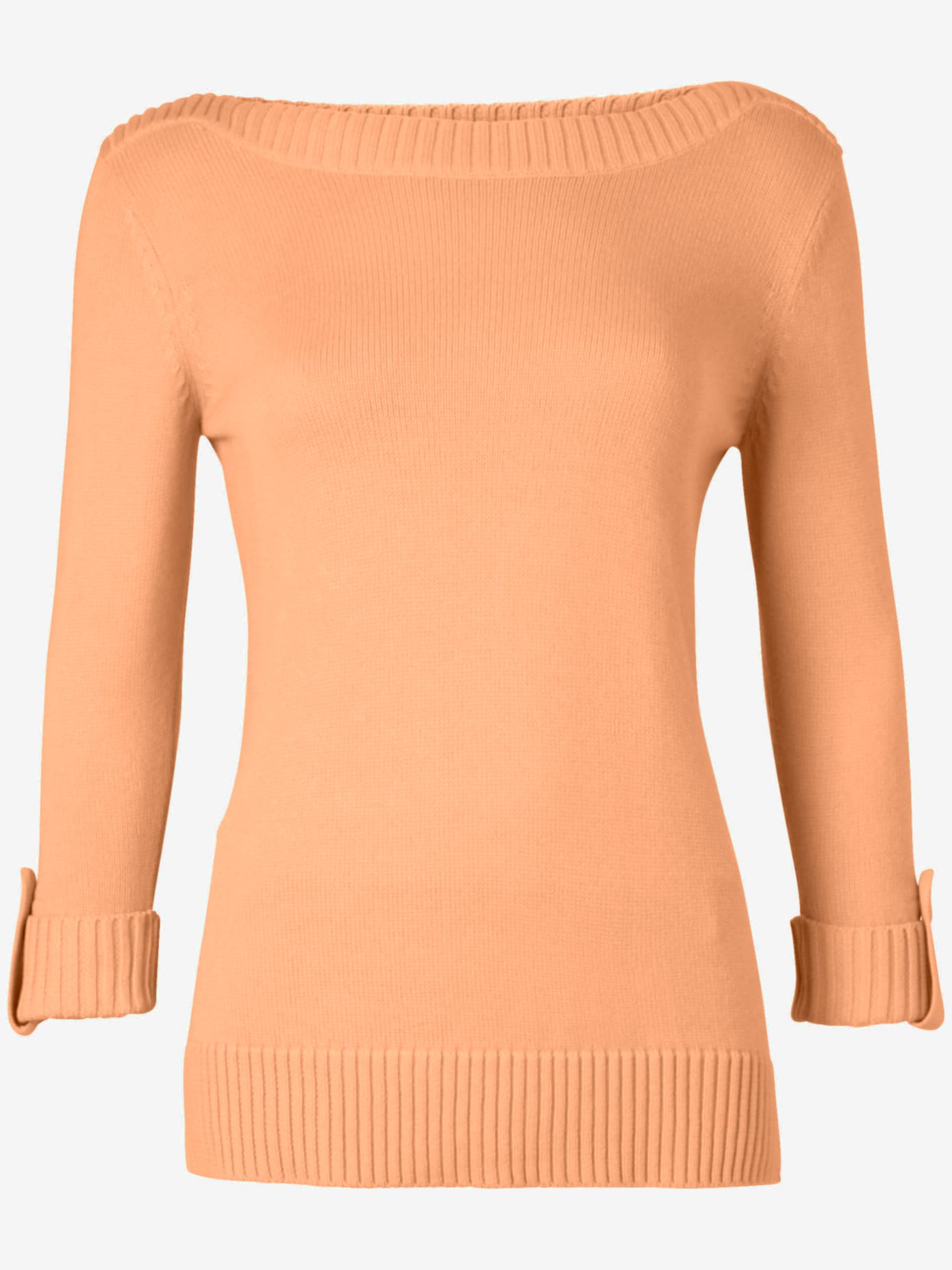 Pull femme manches 3/4 revers boutonnés