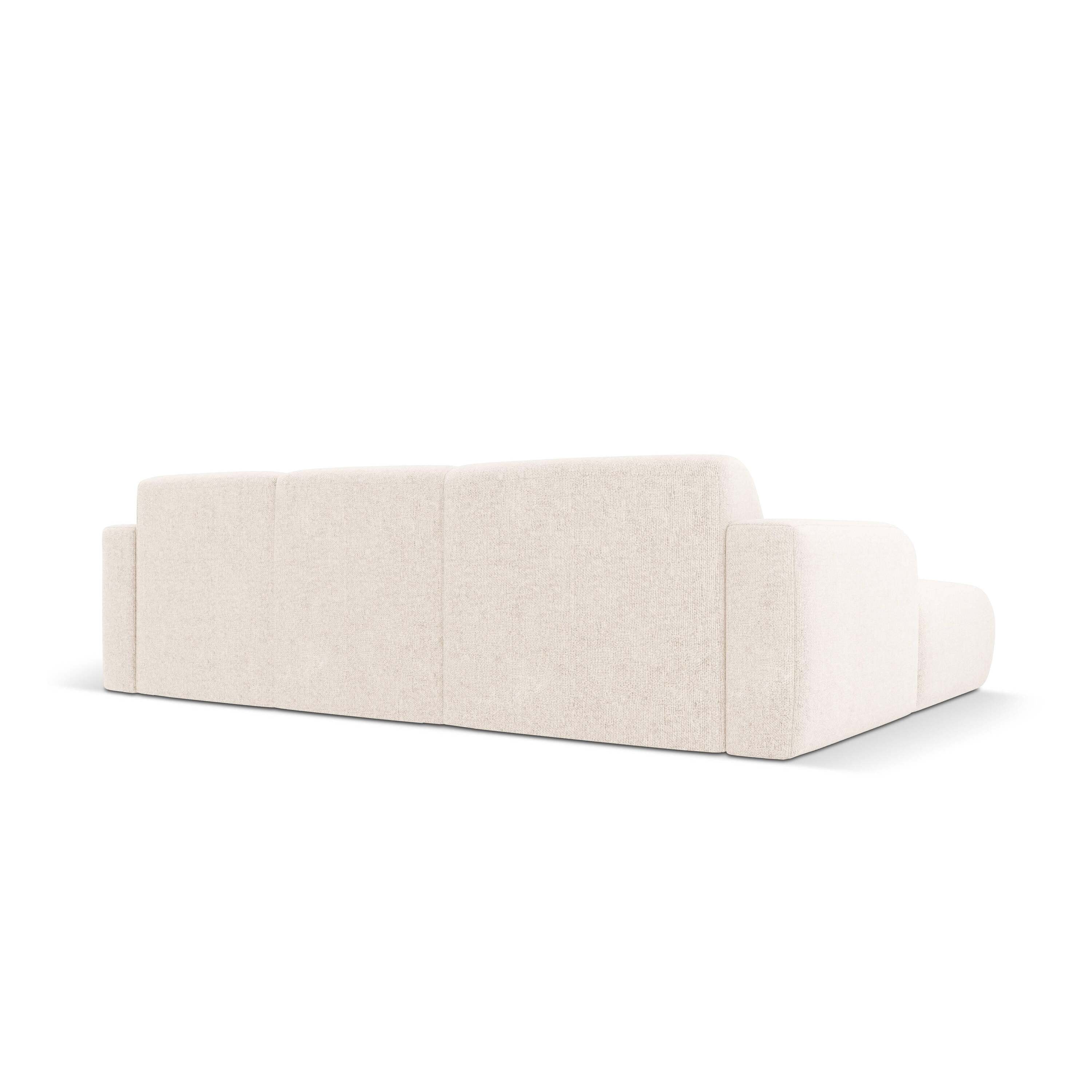Windsor & Co Lola Hoekbank met Chaise Longue Links - Chenille - Lichtbeige