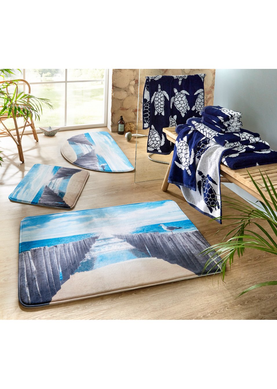 Serviette de toilette avec motif tortue