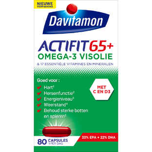 Davitamon Actifit 65  Omega-3 Visolie Capsules 80CP
