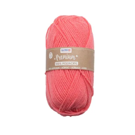 Glorex Premium Wolle aus 100 % Acryl, 50 g, ca. 140 m, lachs