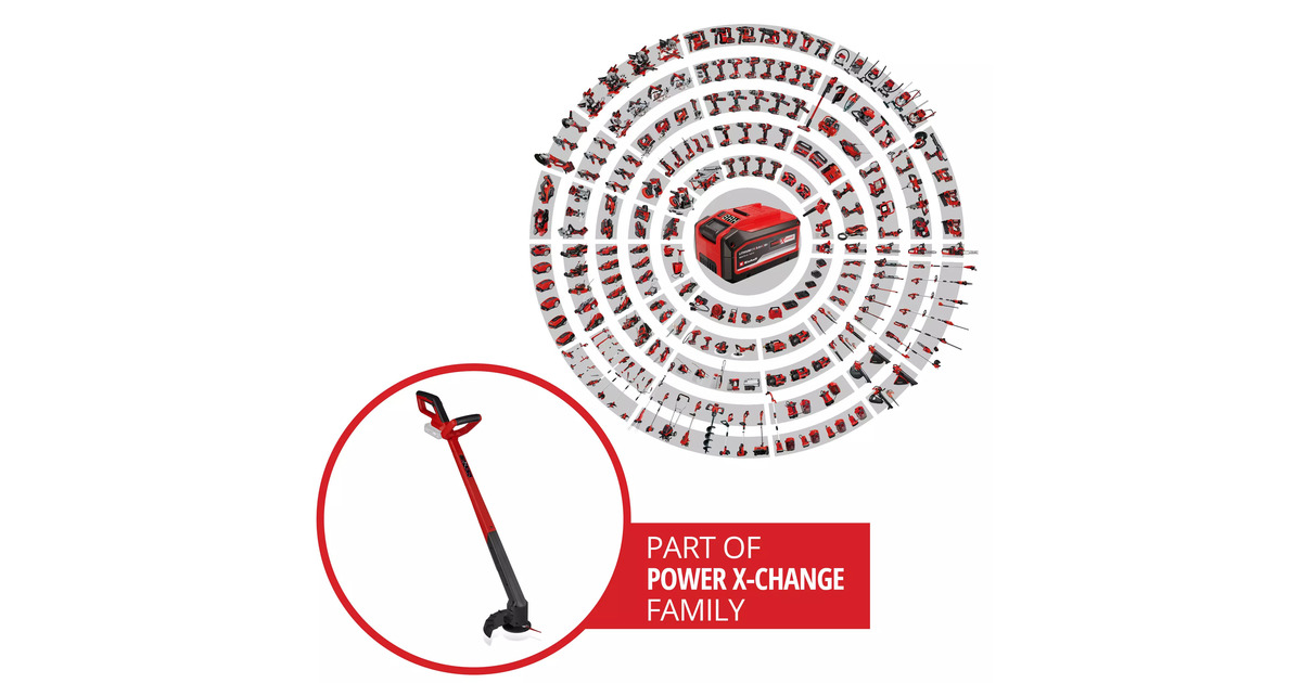 EINHELLAccu Grastrimmer GC-CT 18/2411 Li P-Solo  (Rood/zwart, Accu en oplader niet inbegrepen)
