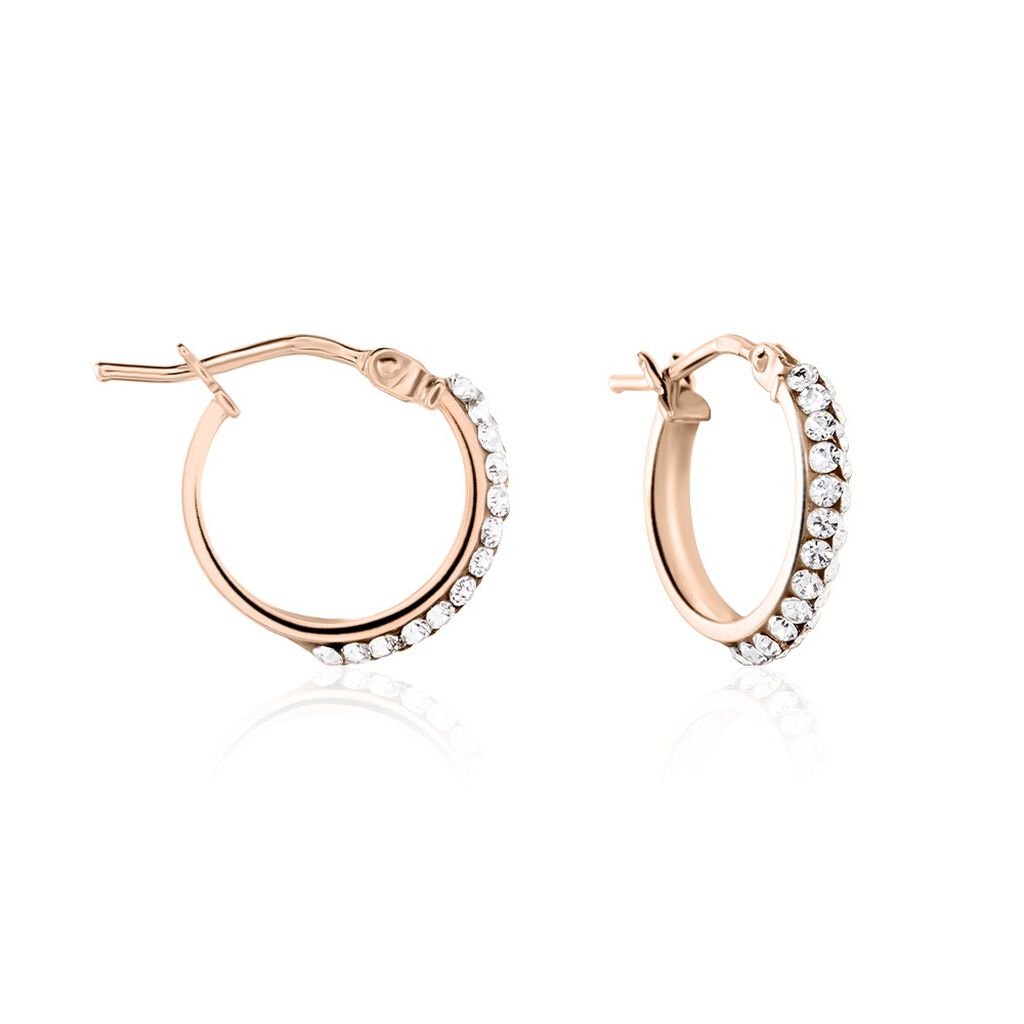 Créoles Sandrine Or Rose Strass