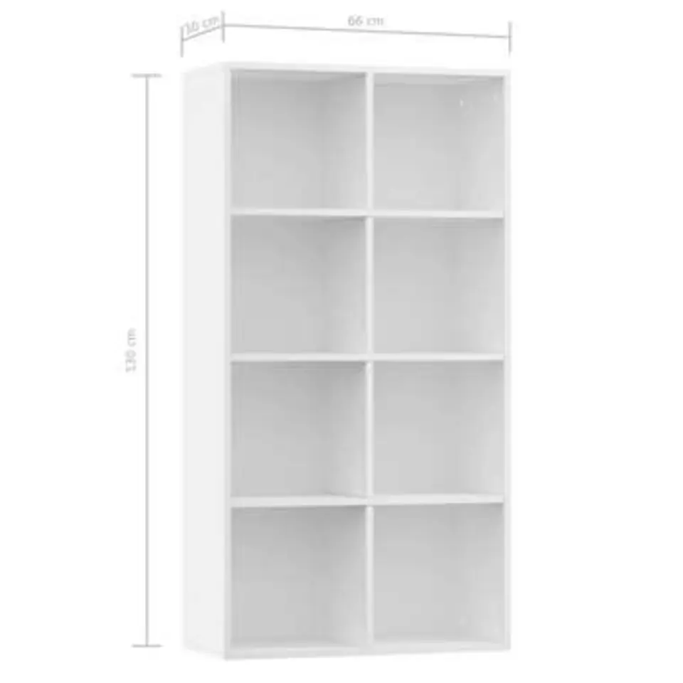 vidaXL - Boekenkast - Wit - Bewerkt hout - 66 x 30 x 130 cm