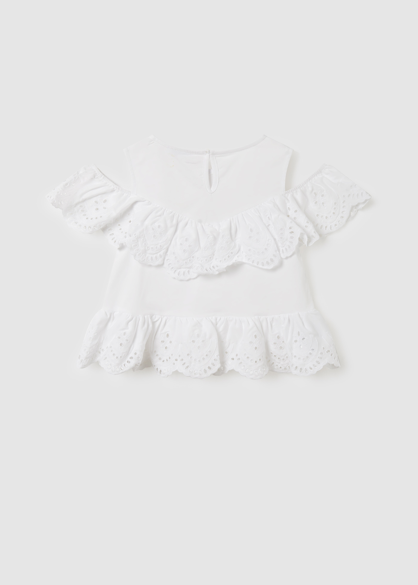 Blusa com bordados em algodão sustentável para meninas