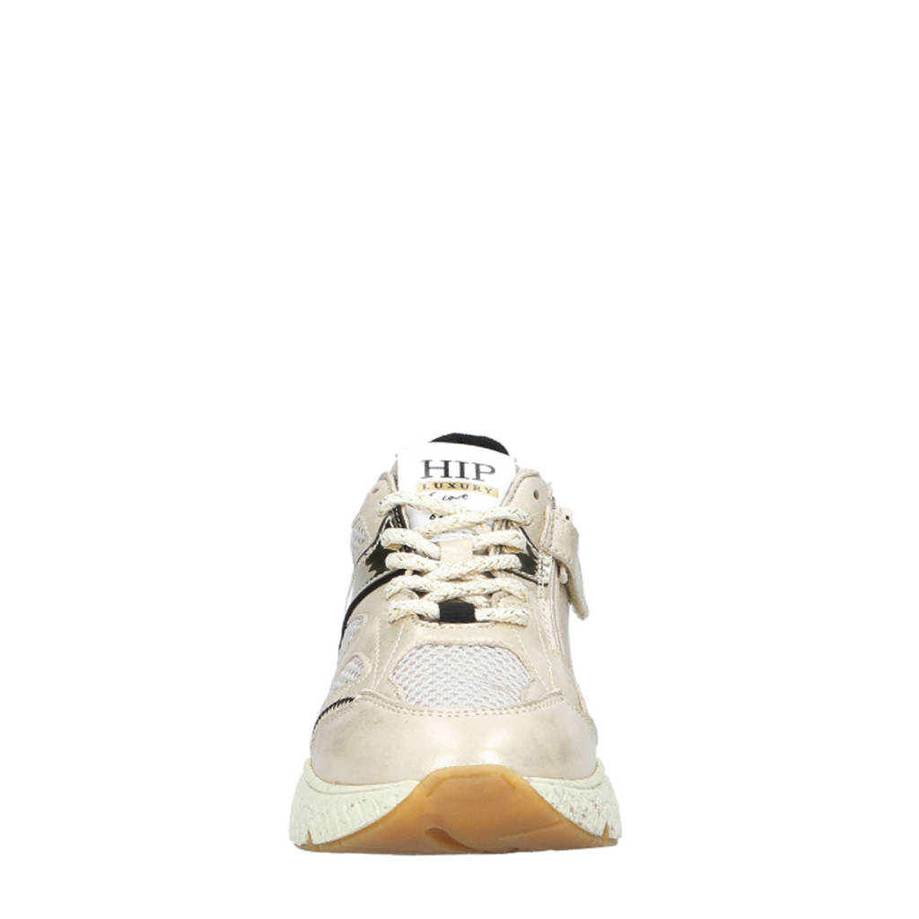 Hip chunky leren sneakers zilver