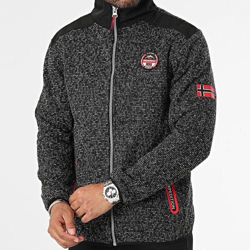 Veste Zippée Noir Chiné