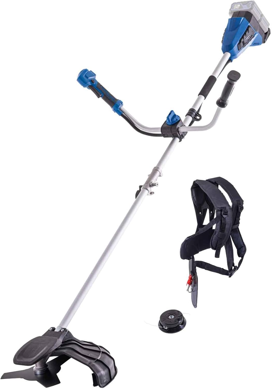 Scheppach Akku-Freischneider BC-BCH380/40-X Brushless | Schnittbreite Rasentrimmer 380 mm/Motorsense 255 mm | Faden Rasentrimmer 4 m / 1,6 mm | 2X 20V (40V) | 20V-IXES-Serie