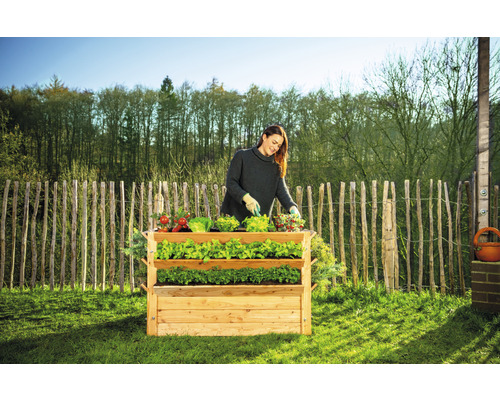 Premium verhoogde tuinbak WESTMANN maat XXL 124 x 91 x 73 cm naturel