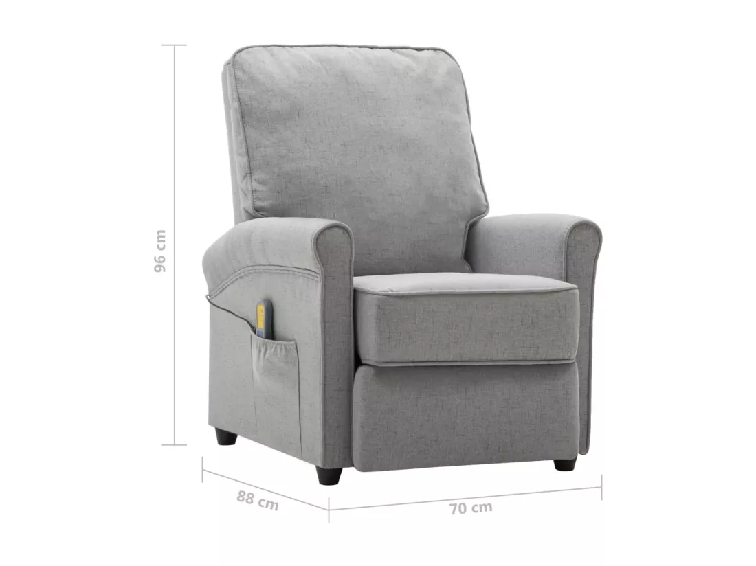 Prolenta Premium - Fauteuil de massage Gris clair Tissu