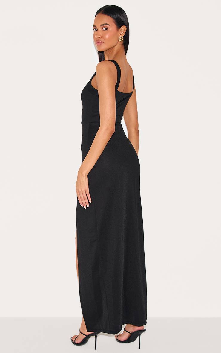 Noir Robe Maxi À Encolure Carrée
