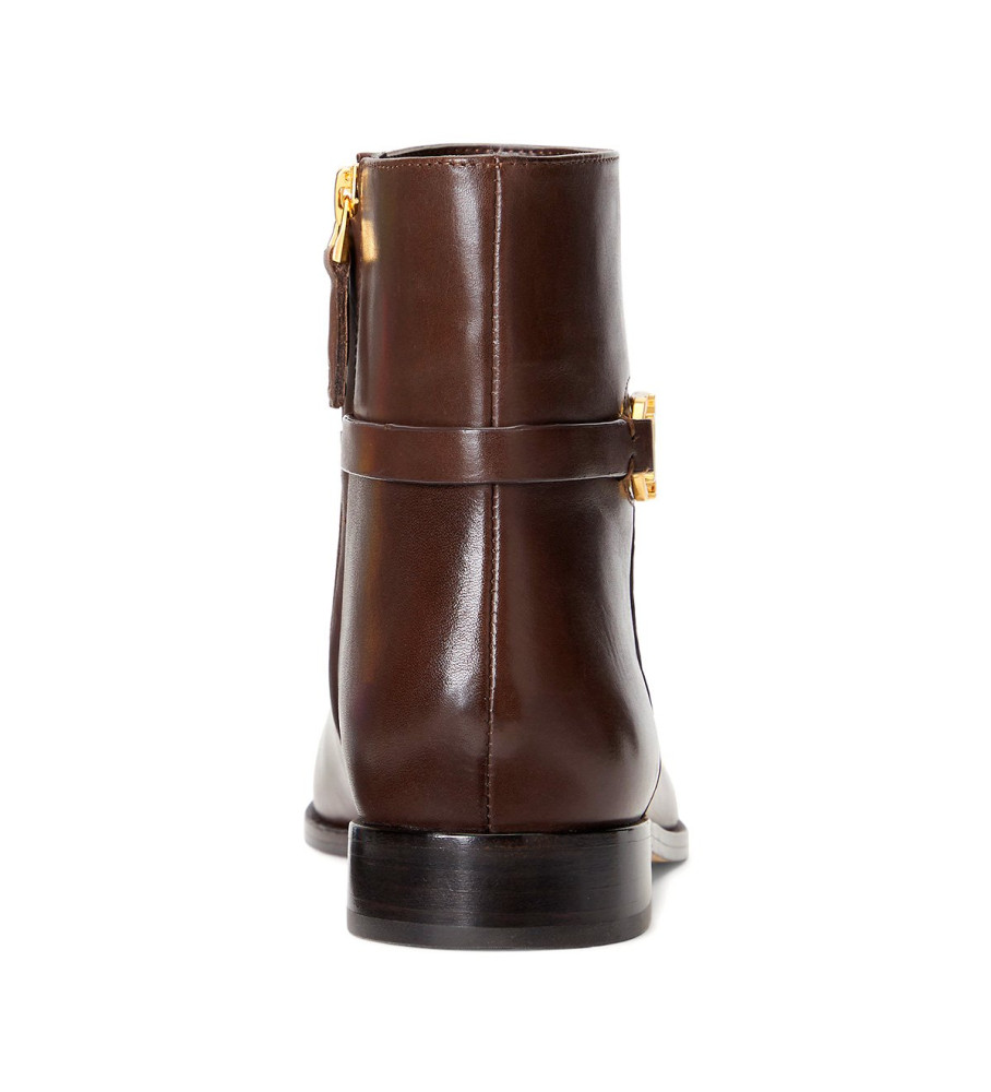 Botas de tornozelo Ralph Lauren Briela em couro marrom
