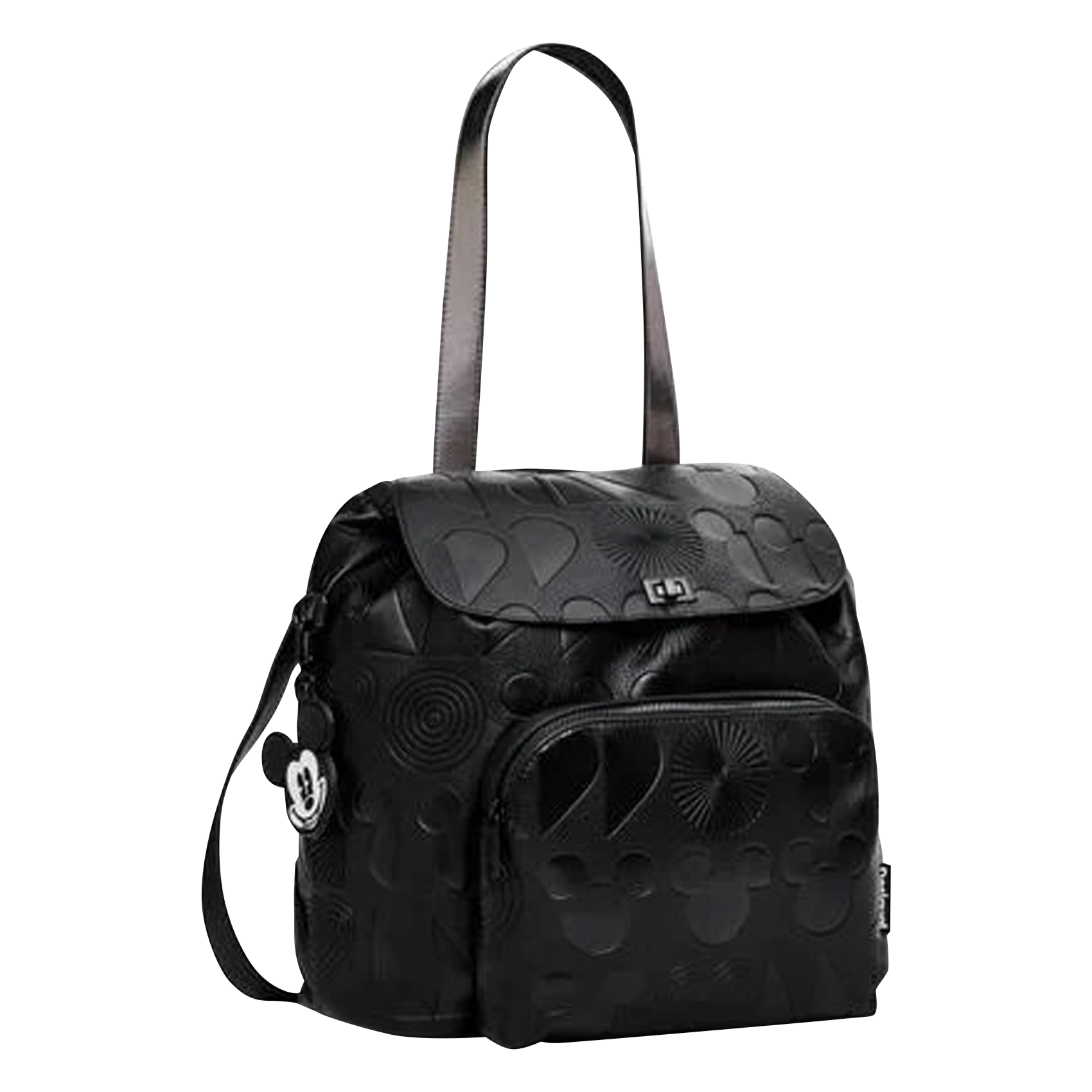 Sac à dos effet cuir embossé | Noir