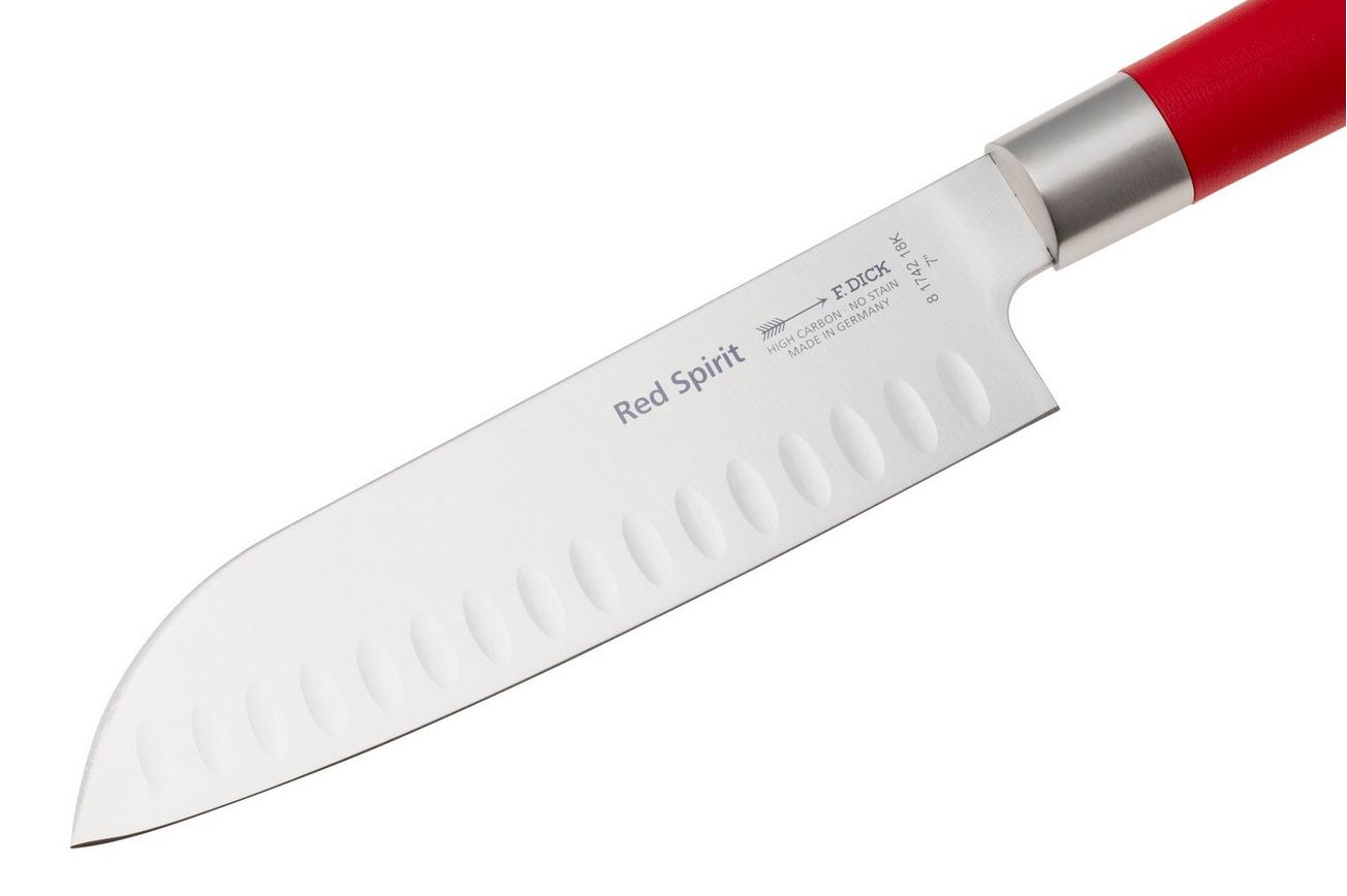 F. Dick Red Spirit 81742182K santoku met kuiltjes, 18 cm
