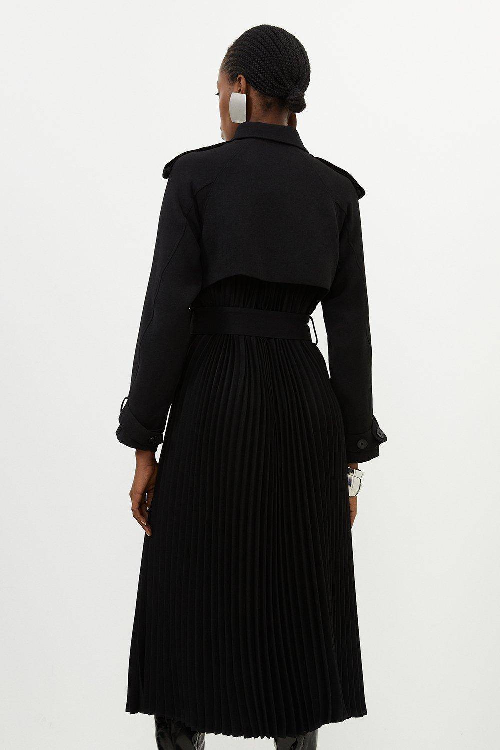 KarenMillen Trench-coat Ceinturé à Détails de Pli Sur Mesure