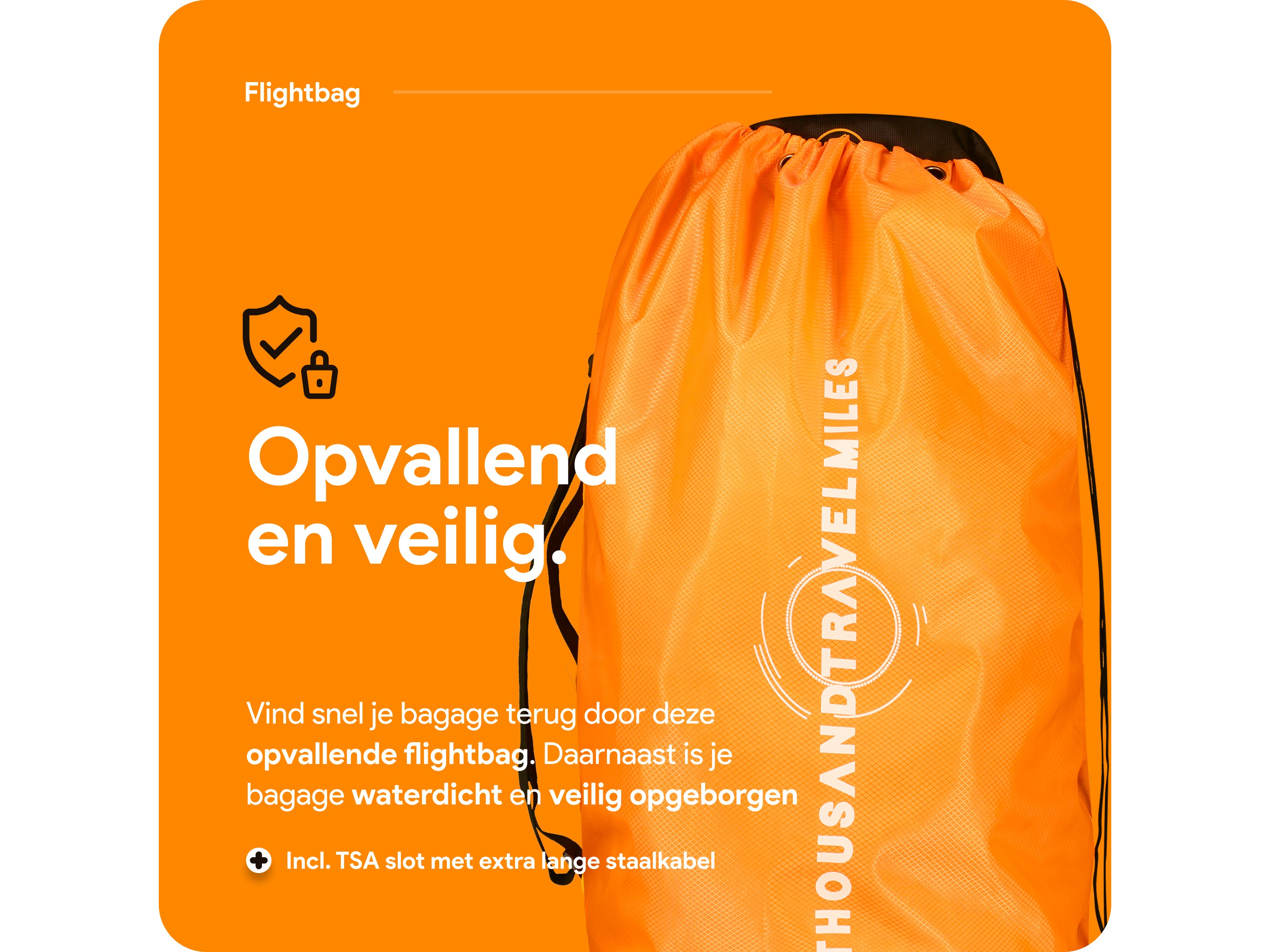Thousandtravelmiles 60-90L Flightbag met TSA-slot - Orange