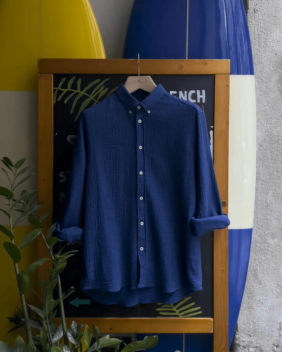 Chemise Slimane Gaz De Coton Cuisse de Grenouille