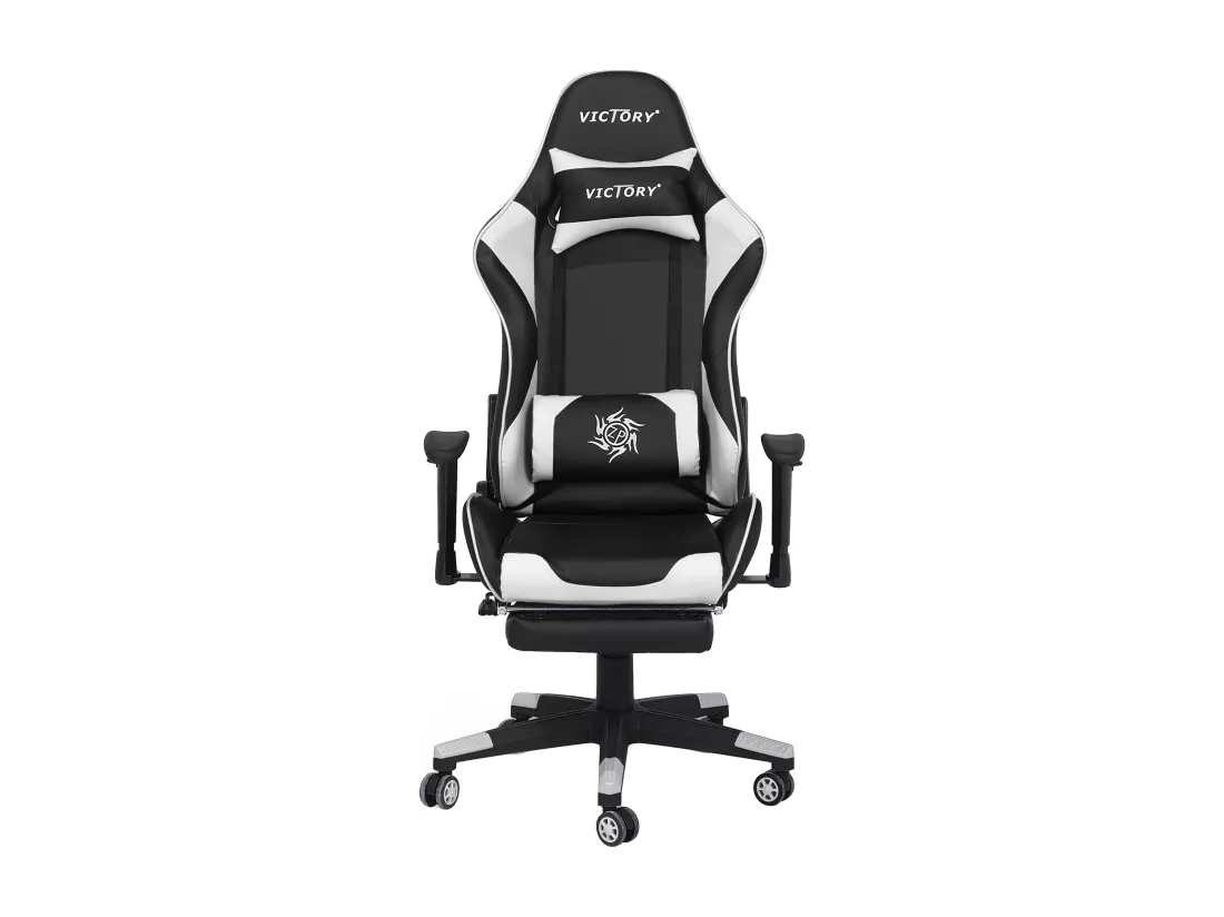 Siège de gaming VICTORY Cuir PU Blanc