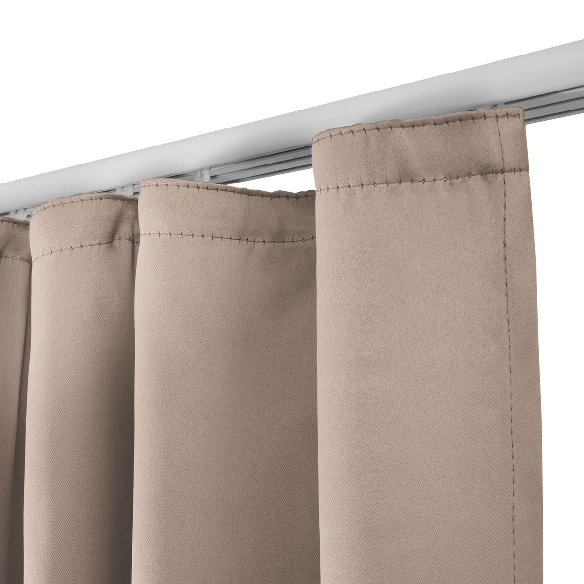 Beautissu Amelie BK gordijn met gerimpelde band 140x245cm Zand (set van 2)