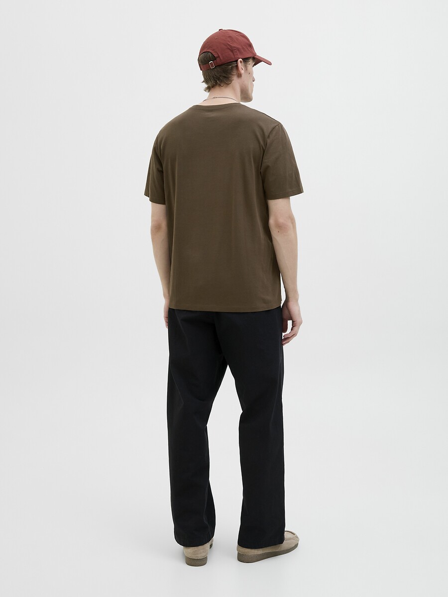 JACK & JONES<br>Camiseta de gola redonda em algodão orgânico