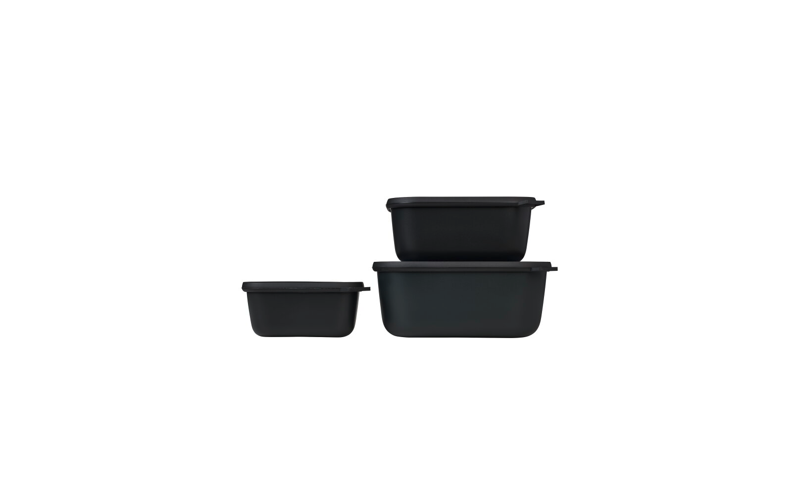Mepal Cirqula Multischüsselset rechteckig hoch 3-teilig 750 / 1500 / 3000 ml nordic black