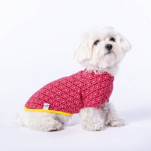 Camiseta Nun Flores para cães, cor bordô