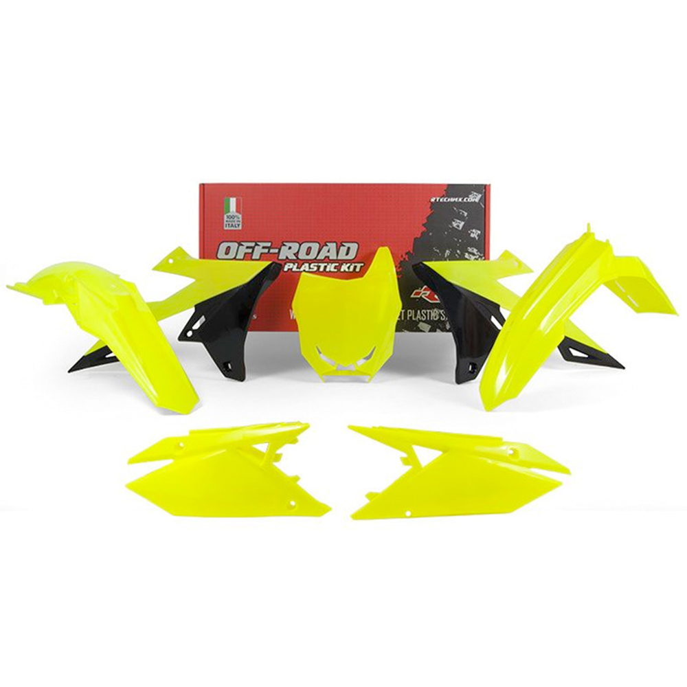 RTECHMX - Kit plastique Suzuki RMZ (2018-2022) - RKITRMZGF0518 Jaune / Noir