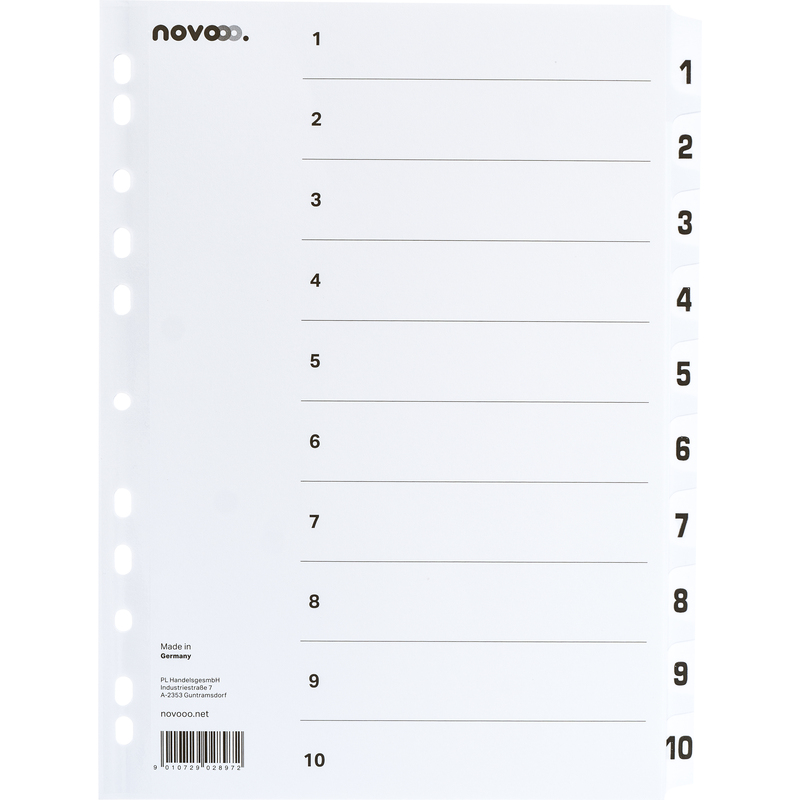 novooo Register, A4, 1-10
