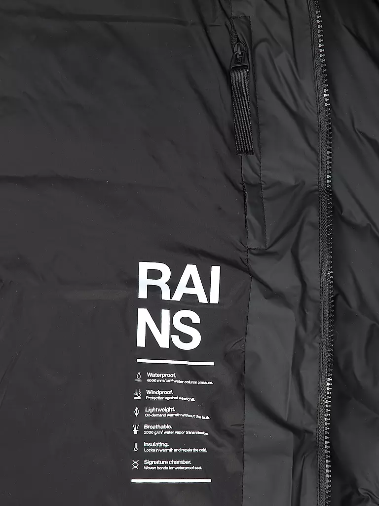 RAINS Steppjacke LOHJA LONG PUFFER JACKET  schwarz