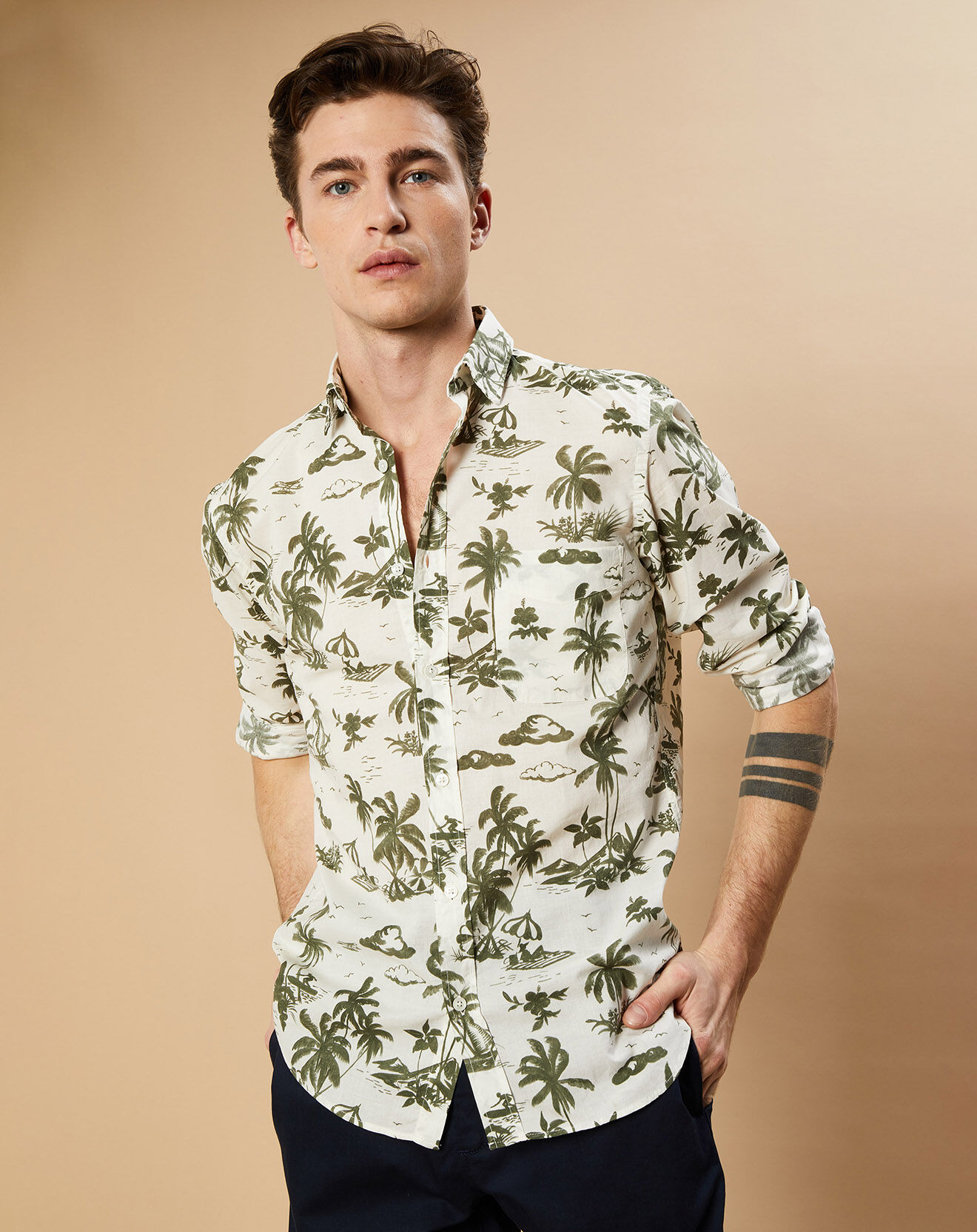 Hartford Chemise Slim Storm army