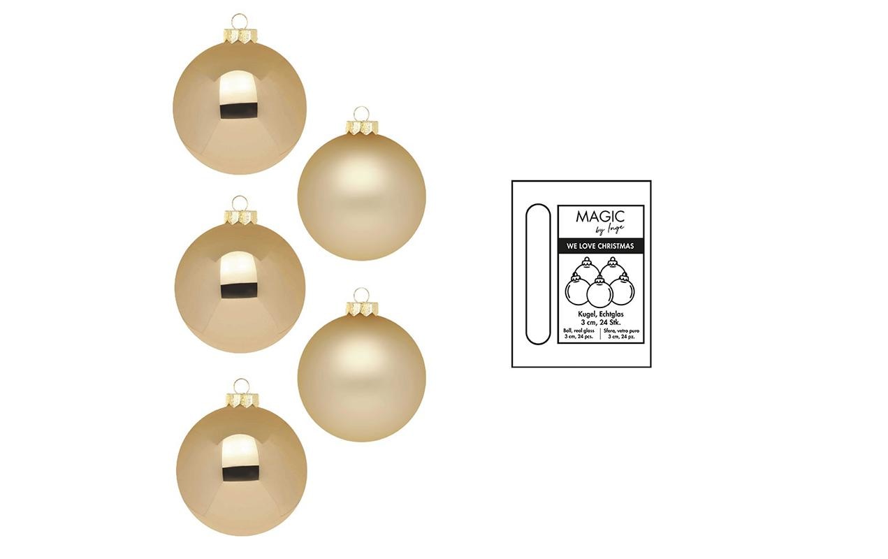 Weihnachtskugel Brokatgold Ø 3 cm 24 StückChristbaumkugeln Gold