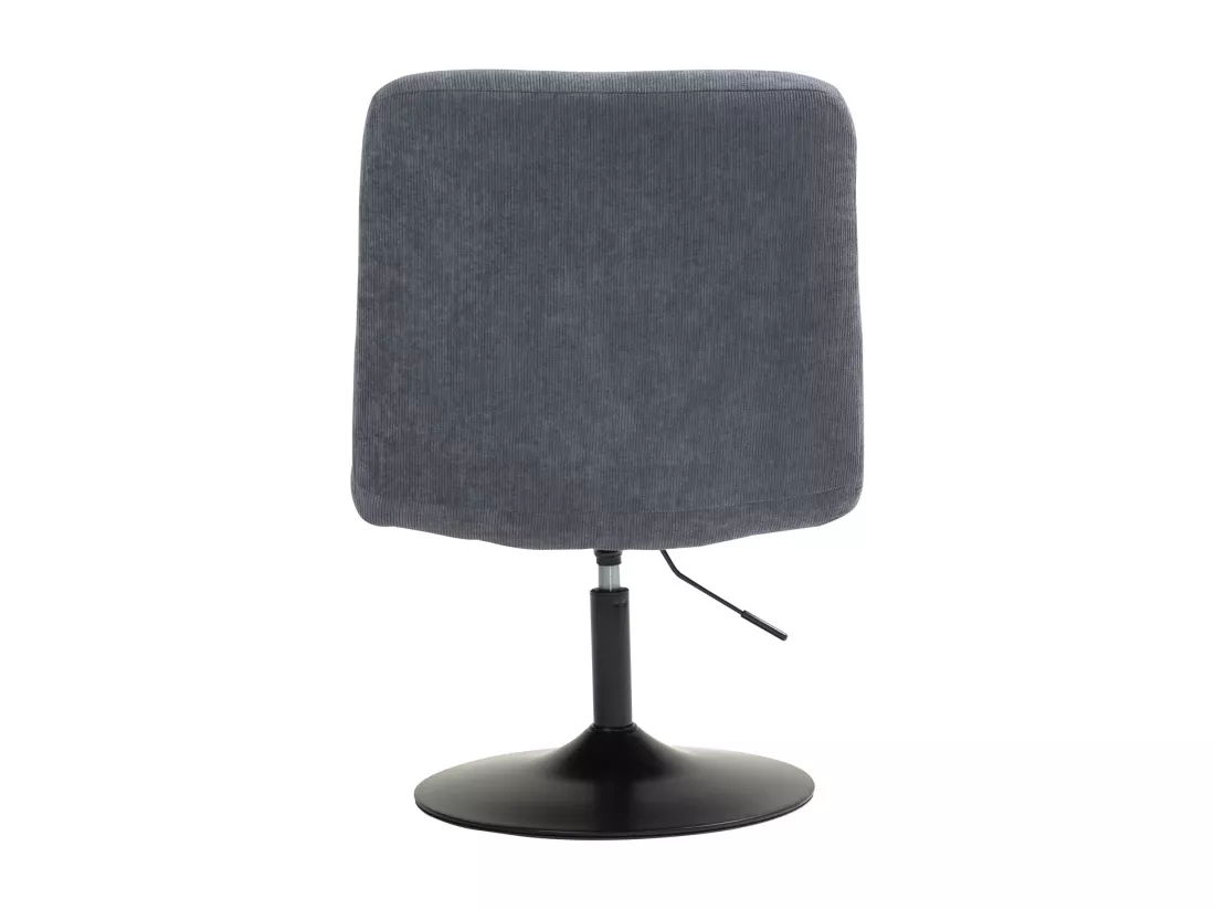 Fauteuil lounge HENRY chaise rembourrée avec base pivotante et couverture en velours côtelé gris