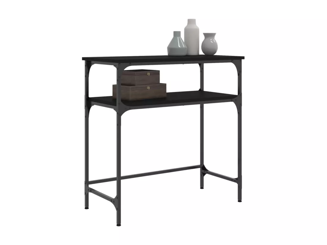 Table console noir 75x35,5x75 cm bois d'ingénierie