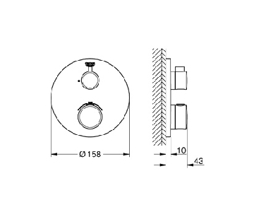 Grohe Grohtherm thermostatische mengkraan afbouwdeel rond chroom