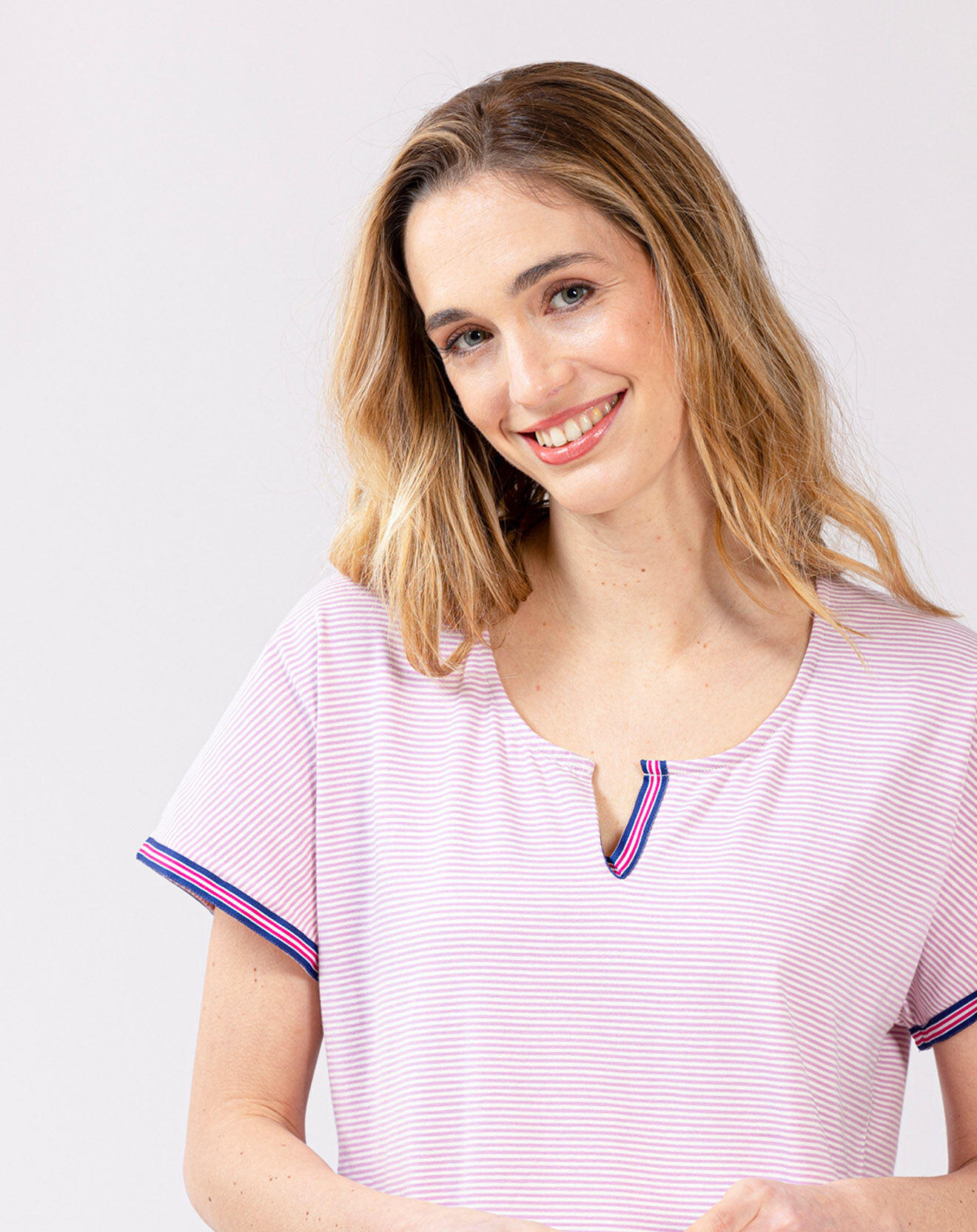 Le Chat Chemise de nuit Toudoux violet/écru