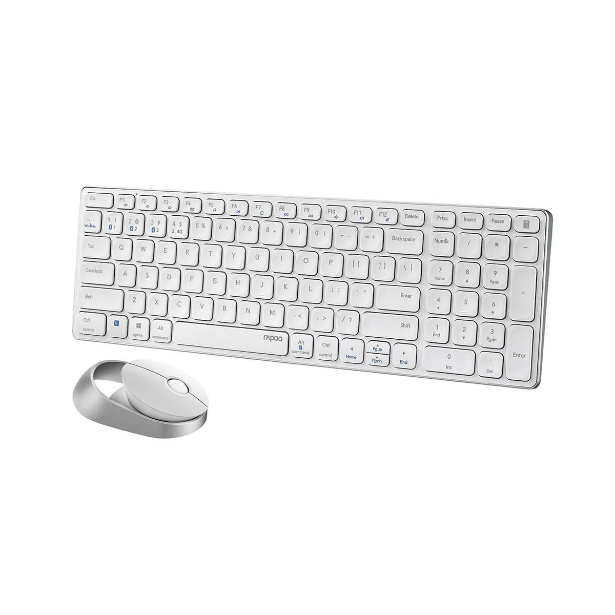 RAPOO Tastatur/Musesett 9750M Multi-Mode Trådløst Hvit