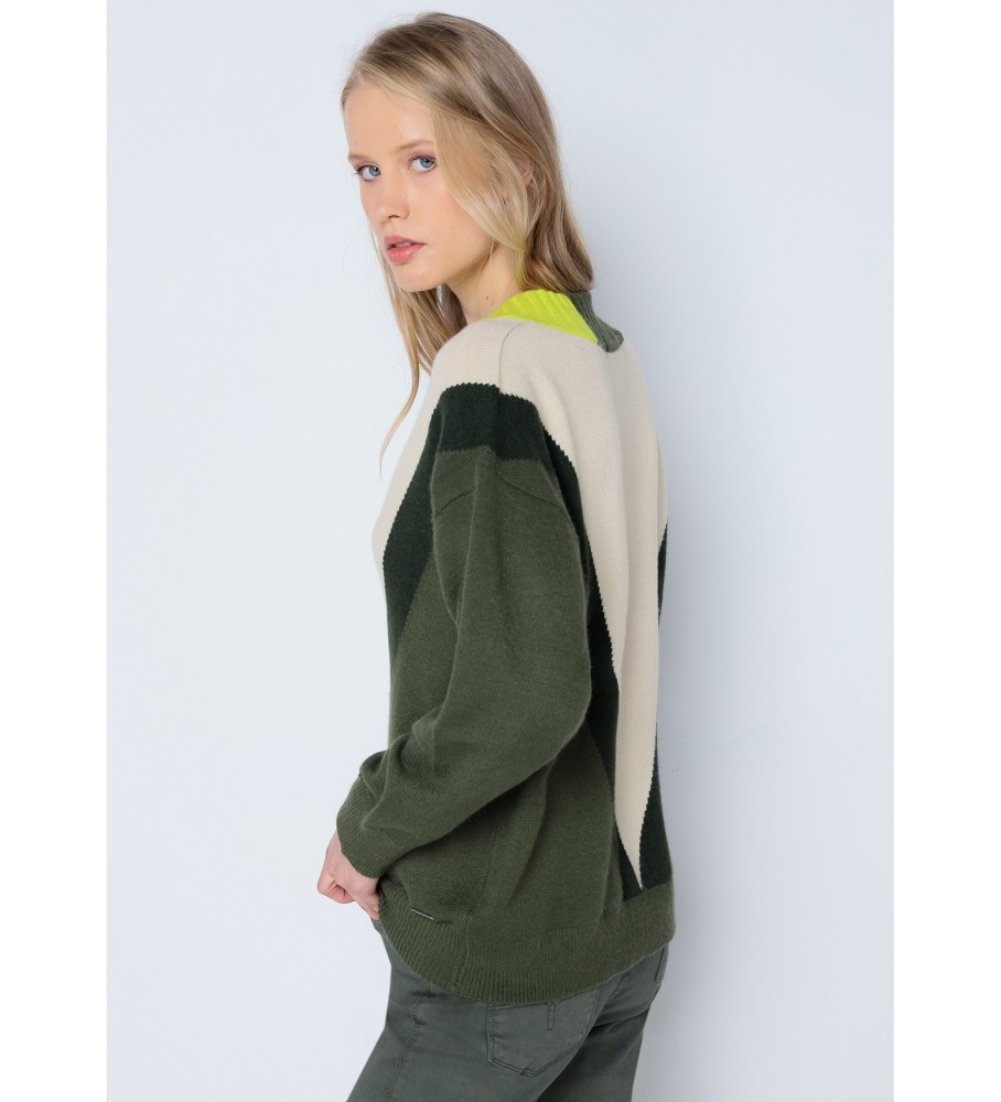Listras jacquard verde-esmeralda Lois Jersey