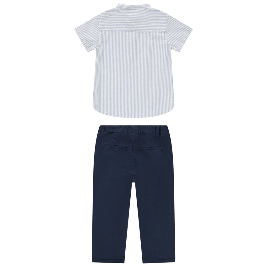 Ensemble 2 pièces avec chemise rayée pour bébé garçon - Bleu marine