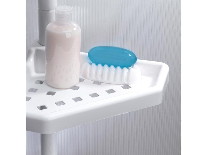 MSV Duschmittelhalter 4 Körbe, Weiss Eck-Duschregal