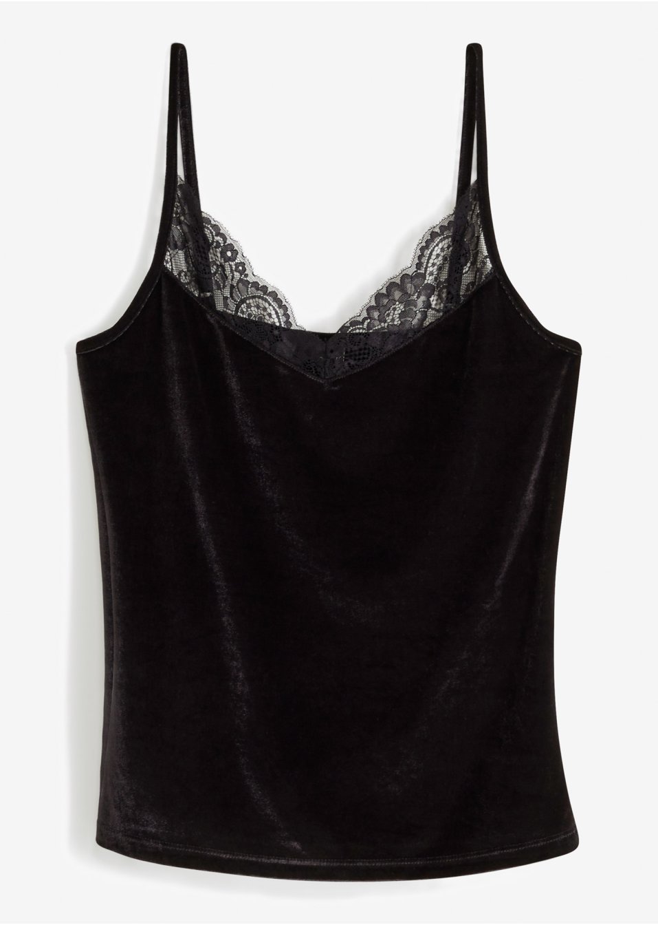 Top en velours à dentelle