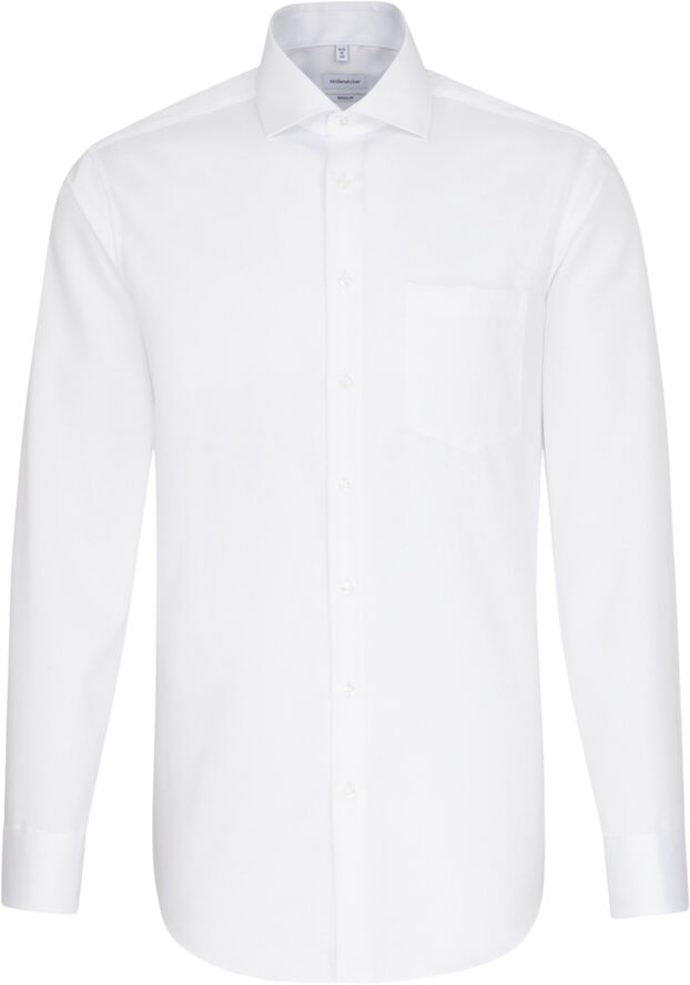 Seidensticker Business Shirt Regular fit Long sleeve Kent-Collar Uni White