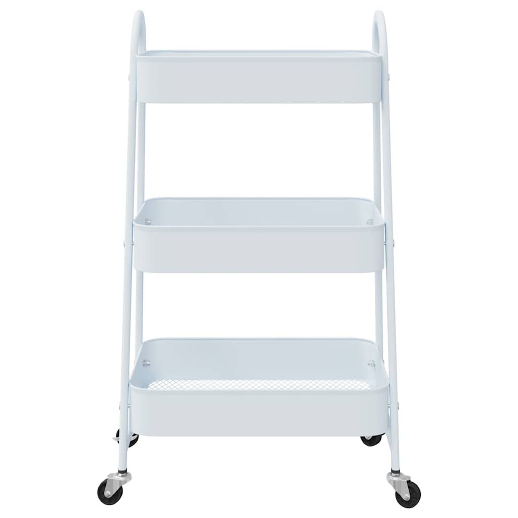 vidaXL Opbergkar met 3 lagen wit 42x41,5x77 cm