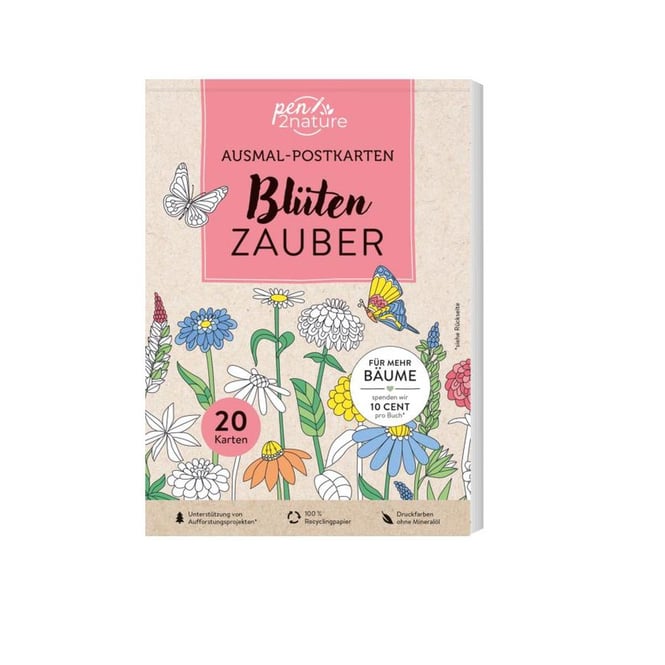 Ausmal-Postkarten - Blütenzauber - 20 Karten