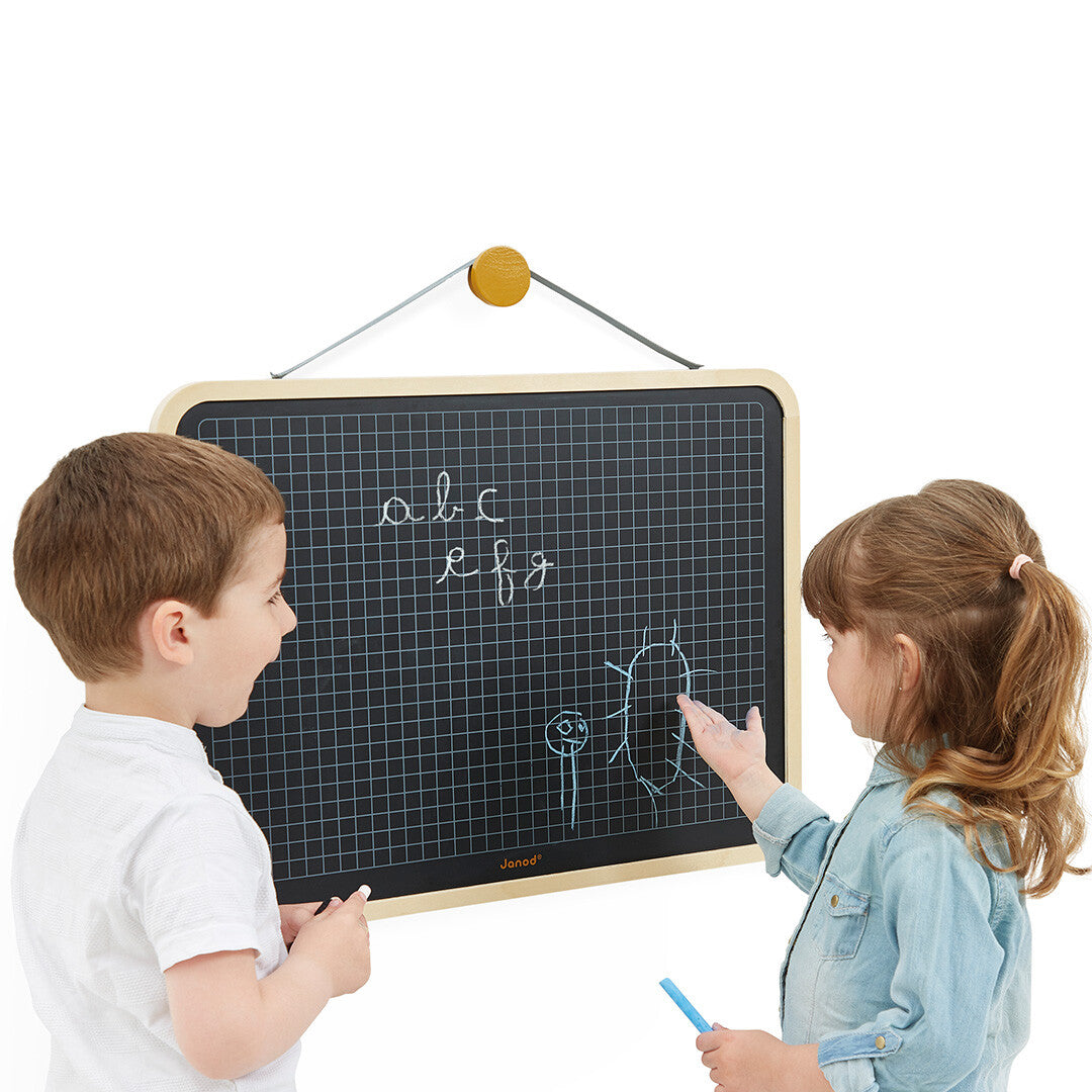 Janod schoolbord hangend met ruitjes